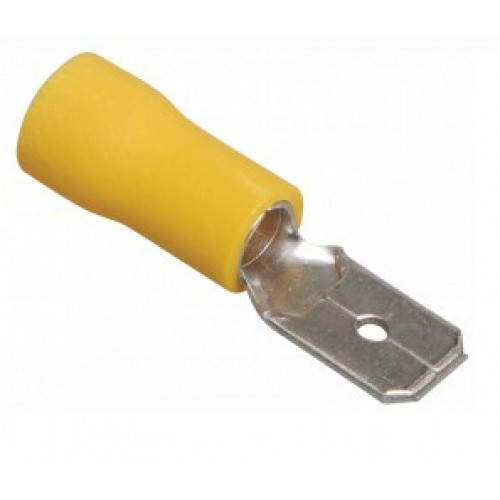 Разъем РпИп5-6-0,8 (папа) максимальное сечение провода 6 мм2 плоский  желтый ИЭК