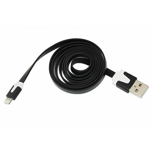 Шнур USB для microUSB моделей 1 м плоский черный REXANT 18-4270