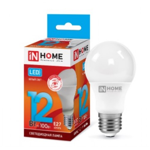 Лампа светодиодная LED-A60-VC 12W 230V E27 4000K 1080Лм IN HOME