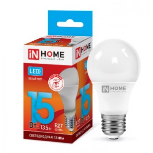 Лампа светодиодная LED-A60-VC 15W 230V E27 4000K 1350Лм IN HOME