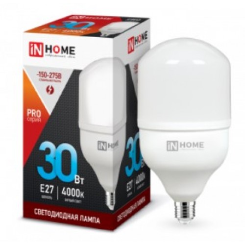 Лампа светодиодная LED-HP-PRO 30W 230V E27 4000K 2700Лм IN HOME