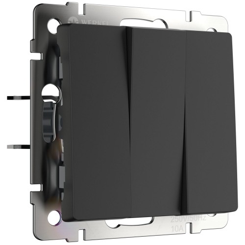 Выключатель 3кл. черный матовый WL08-SW-3G WERKEL