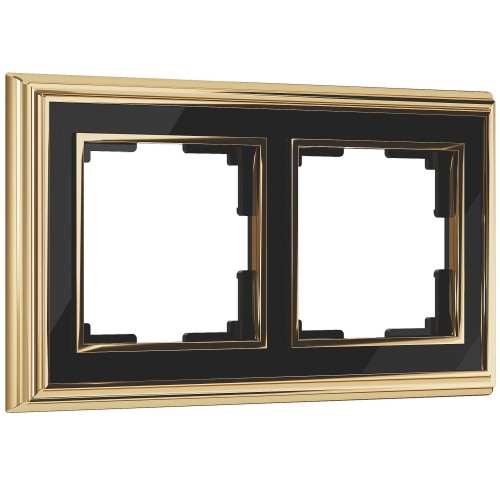 Рамка 2 поста золото/черный металл PALACIO WL17- Frame-02 WERKEL