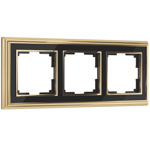Рамка 3 поста золото/черный металл PALACIO WL17- Frame-03 WERKEL