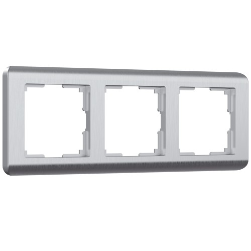 Рамка 3 поста серебро пластик WL06-Frame-03 WERKEL