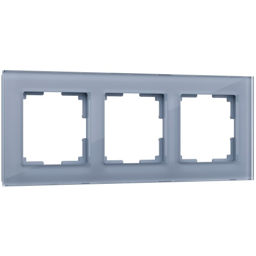Рамка 3 поста серый, стекло WL01-Frame-03 WERKEL