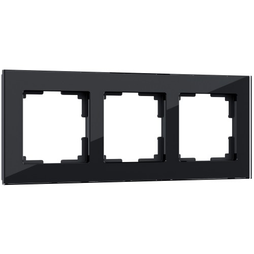 Рамка 3 поста черный, стекло WL01-Frame-03 WERKEL