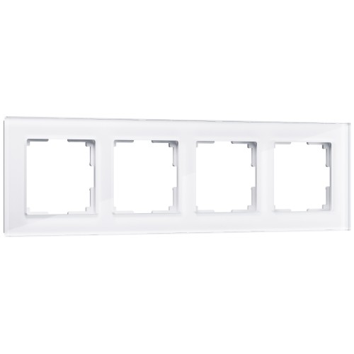Рамка 4 поста белый, стекло WL01-Frame-04 WERKEL