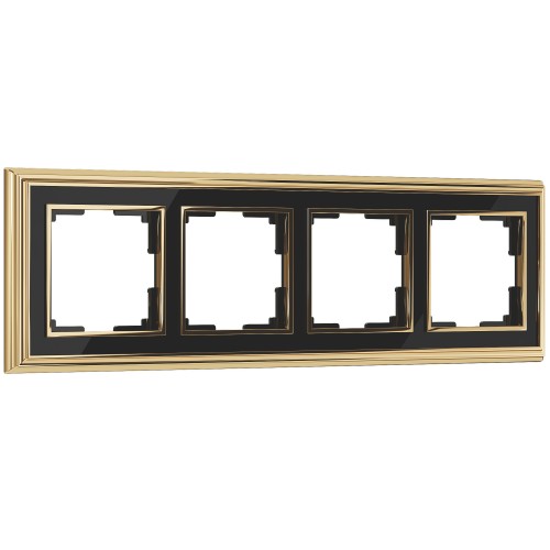 Рамка 4 поста золото/черный металл PALACIO WL17- Frame-04 WERKEL