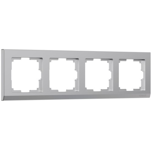 Рамка 4 поста серебро пластик WL06-Frame-04 WERKEL
