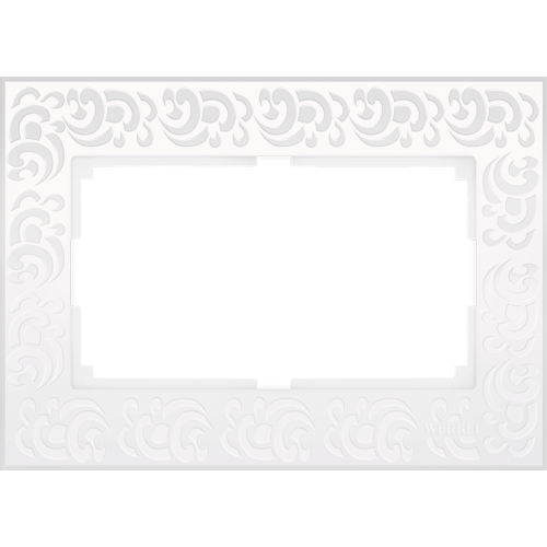 Рамка для двойной розетки белая (узор) WL05-Frame-01-DBL WERKEL