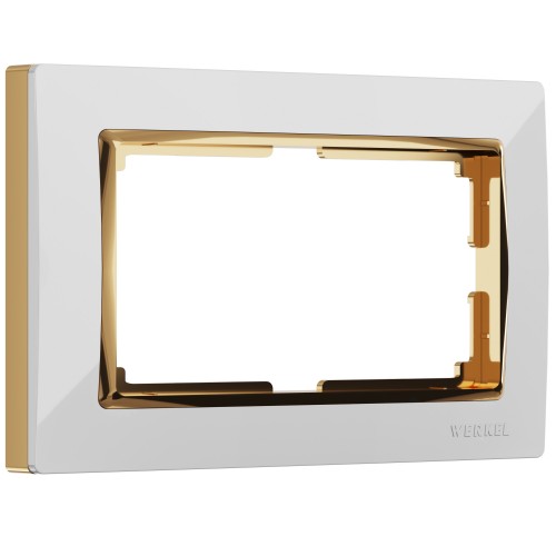 Рамка для двойной розетки белая/золото Snabb WL03-Frame-01-DBL-GD WERKEL