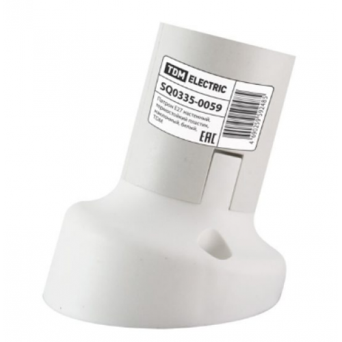 Патрон Е-27 настенный термопластик наклонный белый TDM TDM SQ0335-0059