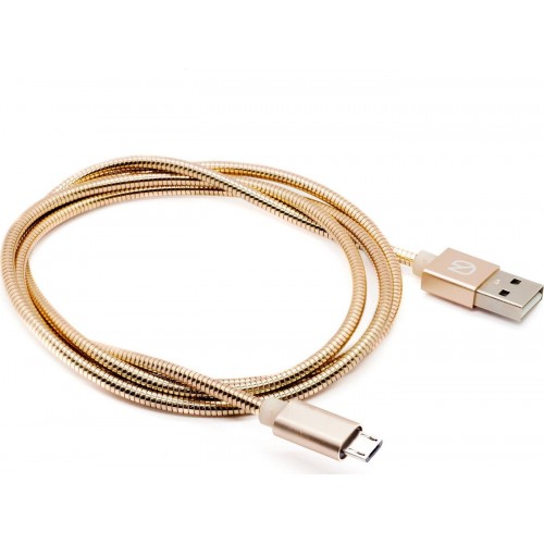 Шнур USB универсальный (2 вида разъемов) 1м песочное золото 12855