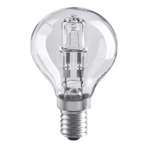 Лампа галогеновая свеча прозрачная шарик 42W E14 220V
