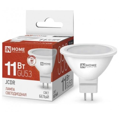 Лампа светодиодная LED-JCDR-VC 11W 230V GU 5.3 4000K IN HOME 4690612020358