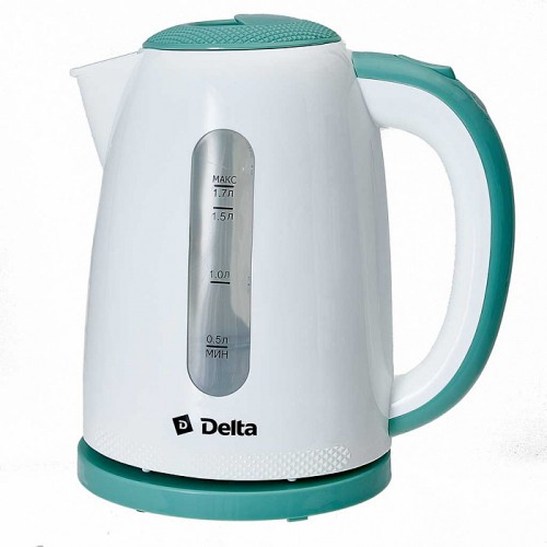 Чайник DELTA DL-1106 белый с мятным 2200 Вт 1,7л