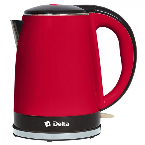 Чайник DELTA DL-1370 2200Вт 1,8 л красный с черным пластик двойная стенка